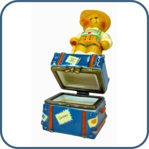 1998 Enesco Cherished Teddies "Germany" Porcelain Trinket Box #441082 P Hillman